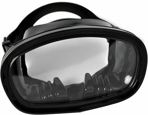 Black dive mask with clear lens