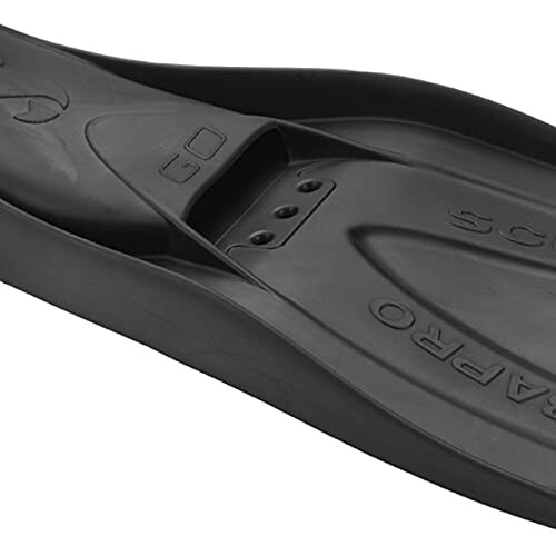 Black diving fin with foot pocket detail