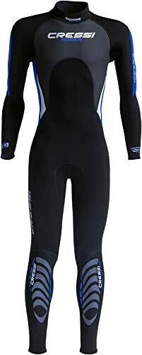 Cressi full body wetsuit in black with blue accents