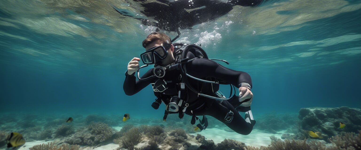 Underwater view of buoyancy compensator functionality