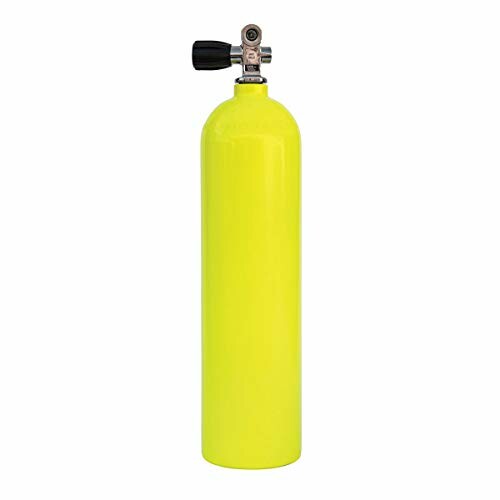 Yellow scuba diving tank with valve